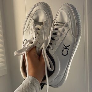Calvin Klein White Sneakers with Black CK Accent